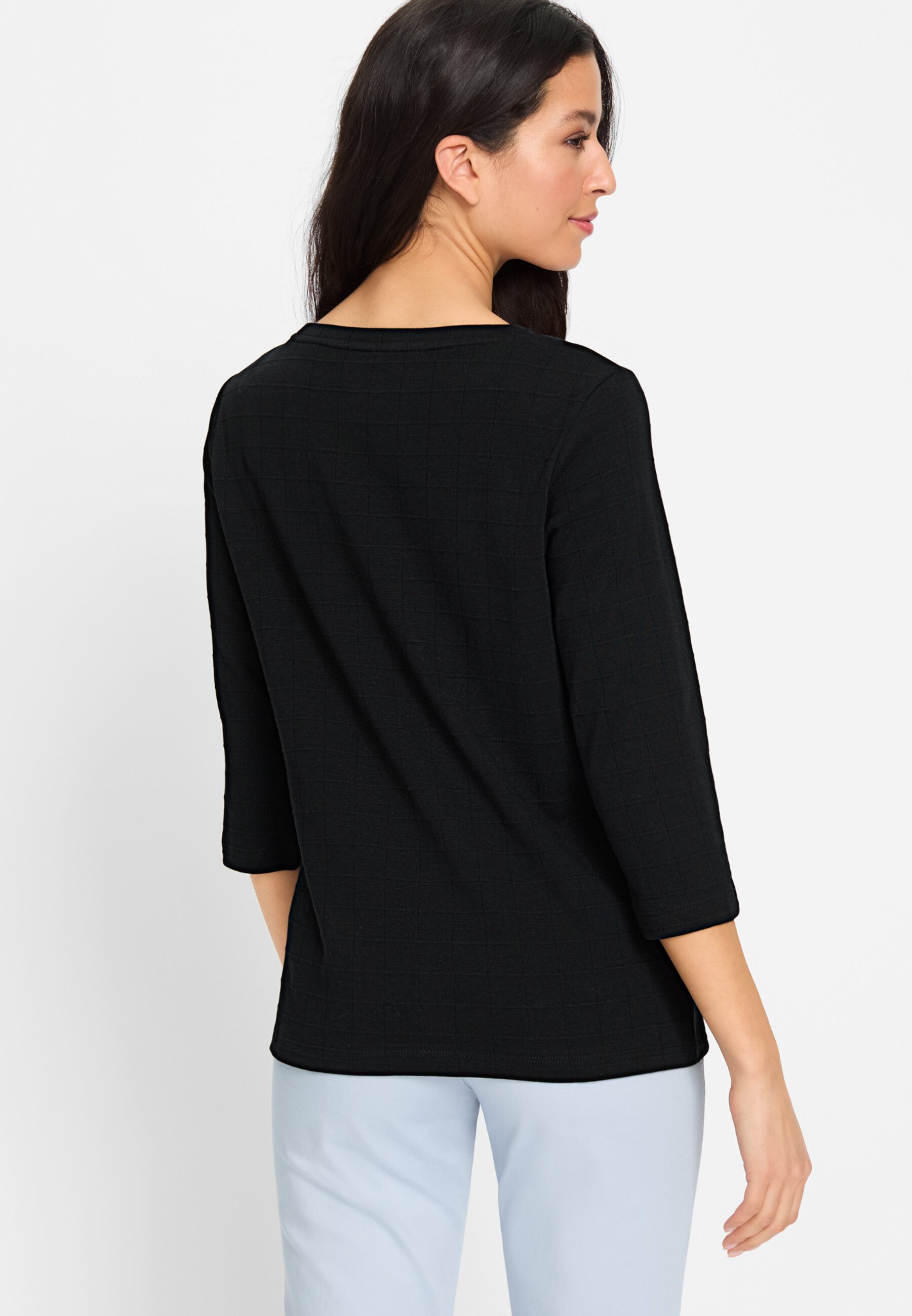 Olsen 3/4-Arm-Shirt mit Karomuster