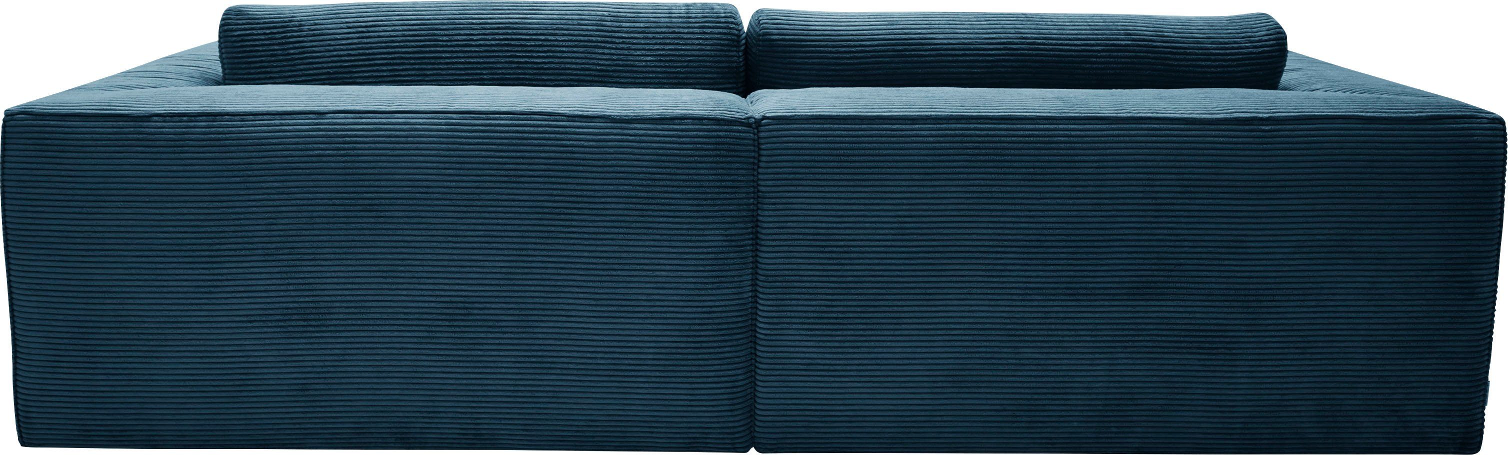 große azure mit cleanen HOME Big extra Sitztiefe, Cube TRI 2 Stegkissen, Style, TOM 106 Breite TAILOR 240cm Ecksofa Teile,