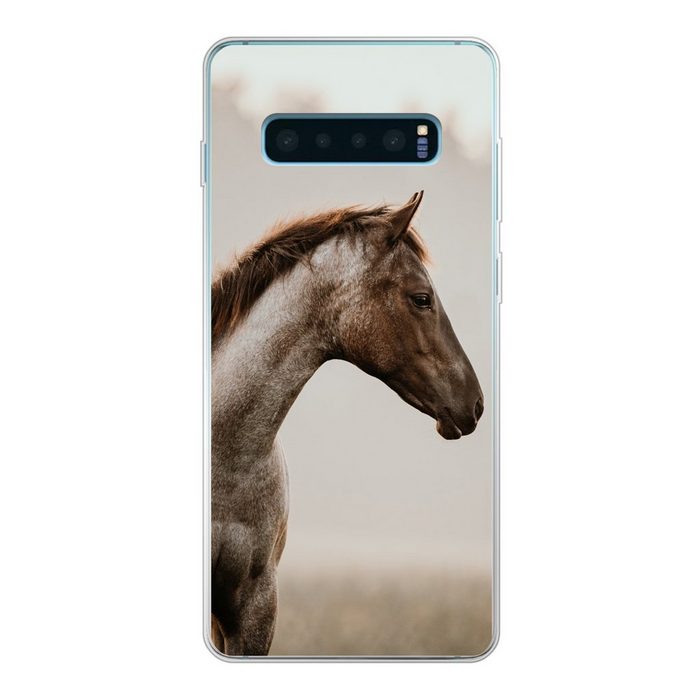 MuchoWow Handyhülle Pferd - Nebel - Natur Phone Case Handyhülle Samsung Galaxy S10 Lite Silikon Schutzhülle
