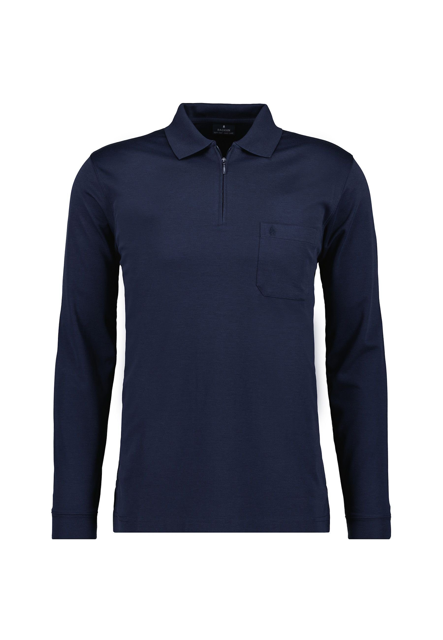 Poloshirt Poloshirt Langarmshirt mit Polokragen