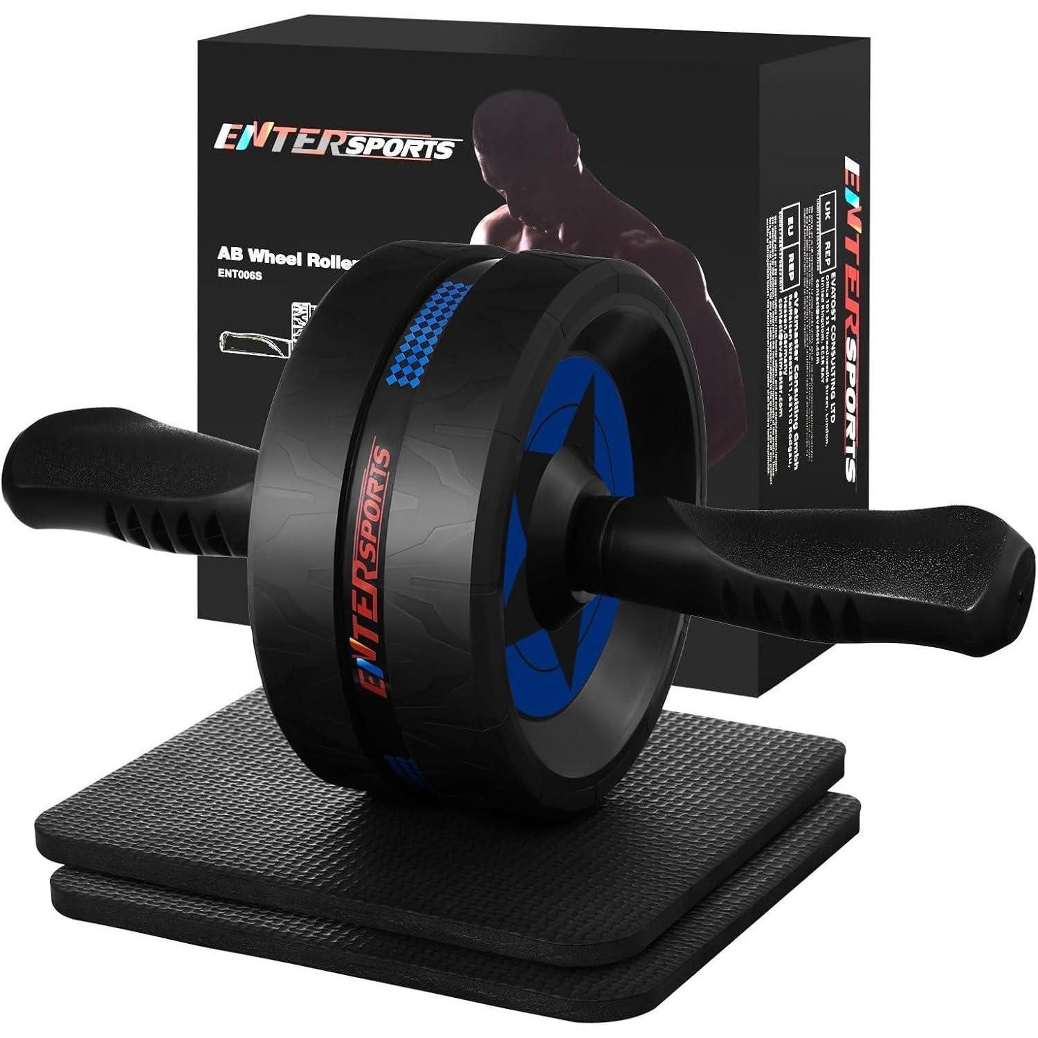 LuxusKollektion AB-Roller Bauchroller Bauchmuskeltrainer Kniematte Anfänger Profis Blau