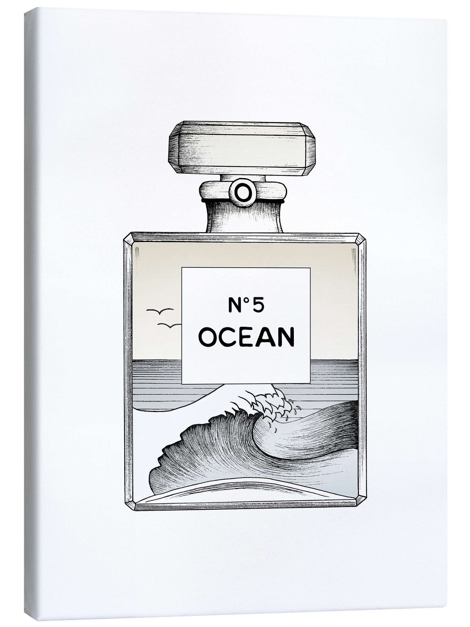 Posterlounge Leinwandbild Barlena, Ocean N°5, Wohnzimmer Skandinavisch Illustration