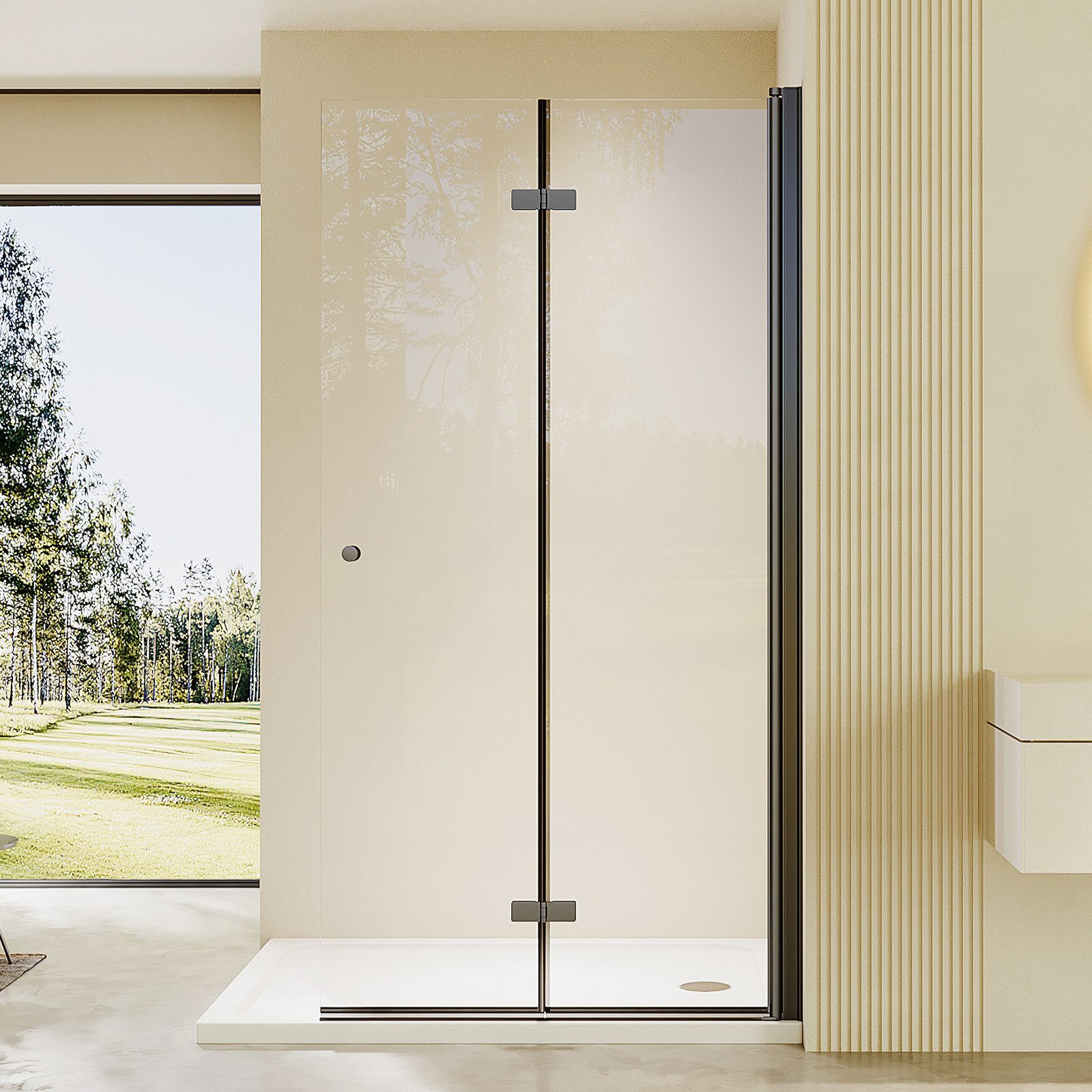 AmuseVera Walk-in-Dusche Duschwand Duschabtrennung Glaswand Faltwand günstig online kaufen