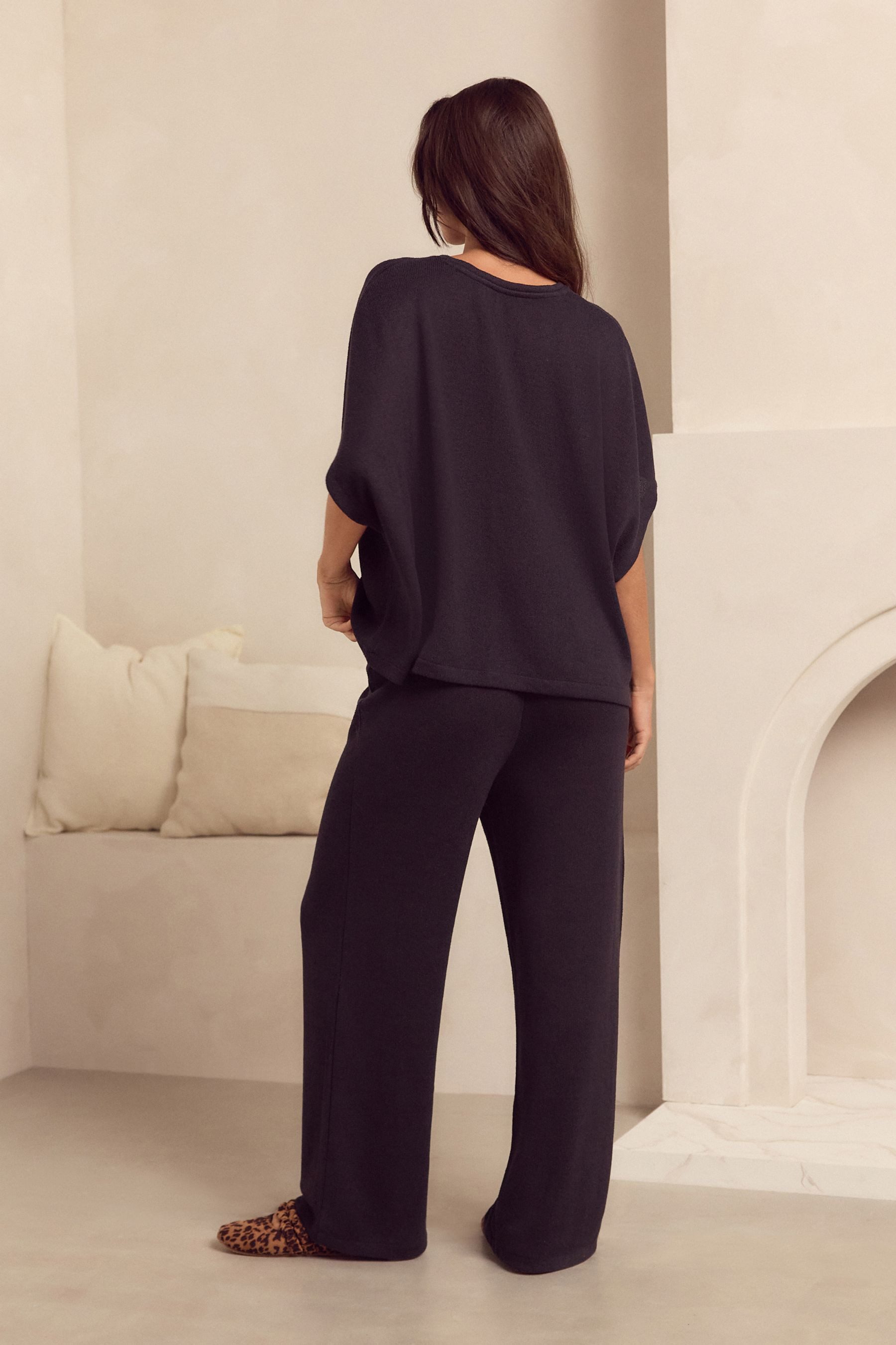 Next Pyjama Kurzärmeliges Lounge-Top aus Strick (2 tlg) günstig online kaufen