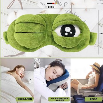 MAGICSHE Schlafmaske 3D Frosch-Augenmaske Plüsch Augenschutz, 1-tlg.