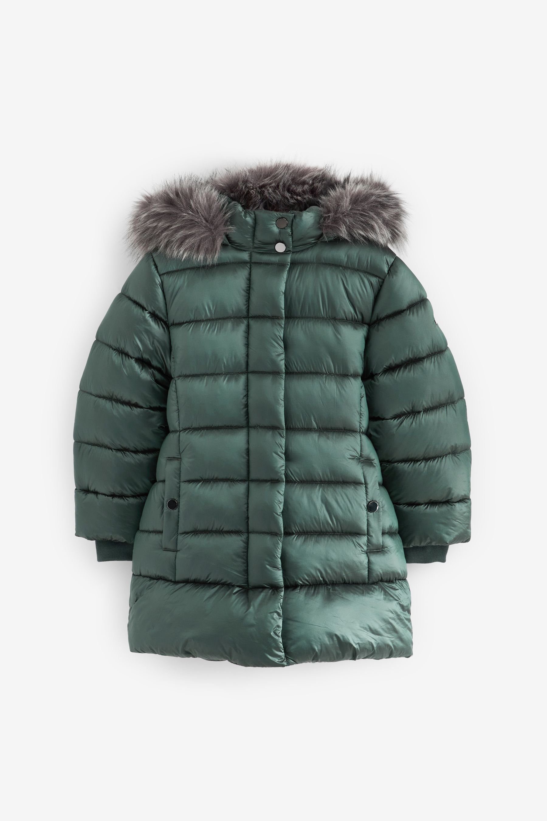 Next Steppmantel Wasserabweisende Steppjacke mit Kunstfell (1-tlg) Green