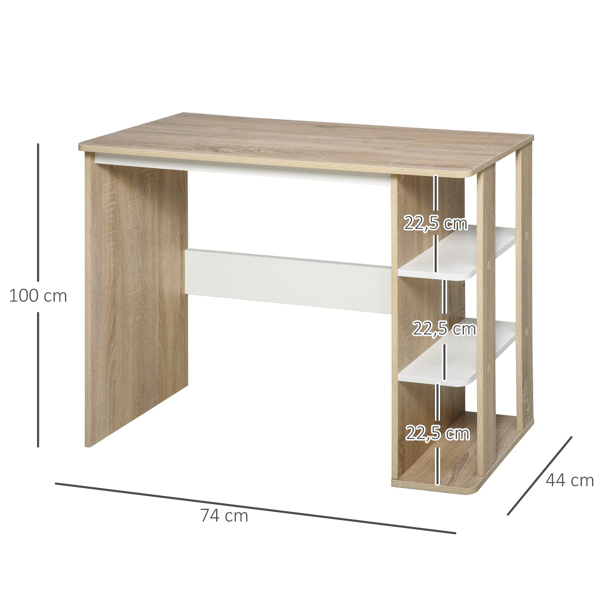 HOMCOM Schreibtisch »Schreibtisch mit Seitenregal« | OTTO