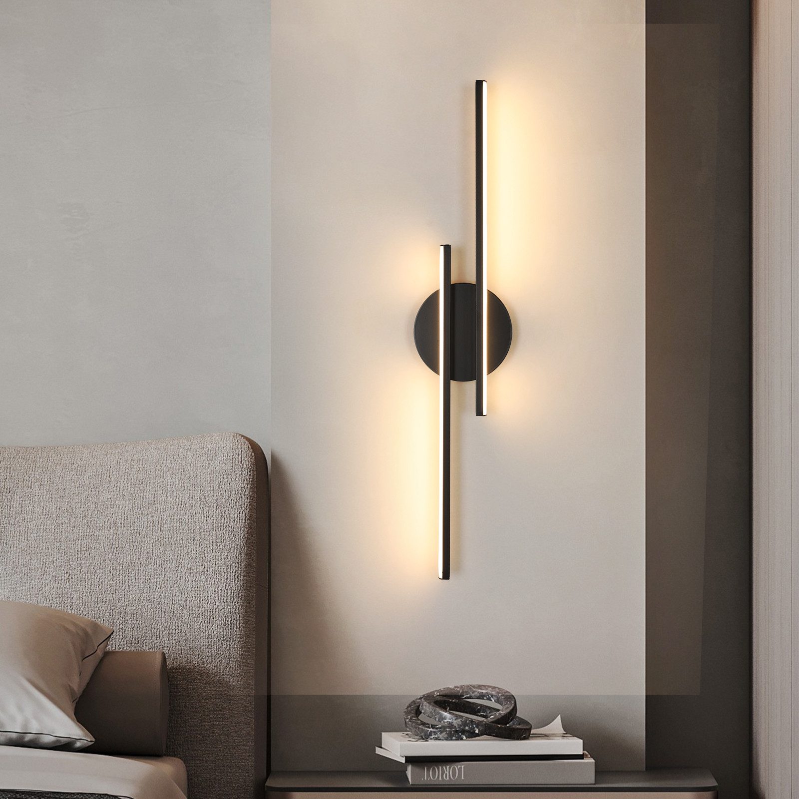 Riserva LED Wandleuchte LED Wandleuchte Innen Weiß 24W, Wandlampe Warmweiß Treppenhaus, LED wechselbar, Minimalistischer Stil, einfache Installation, augenschon – Bild 5 von 5