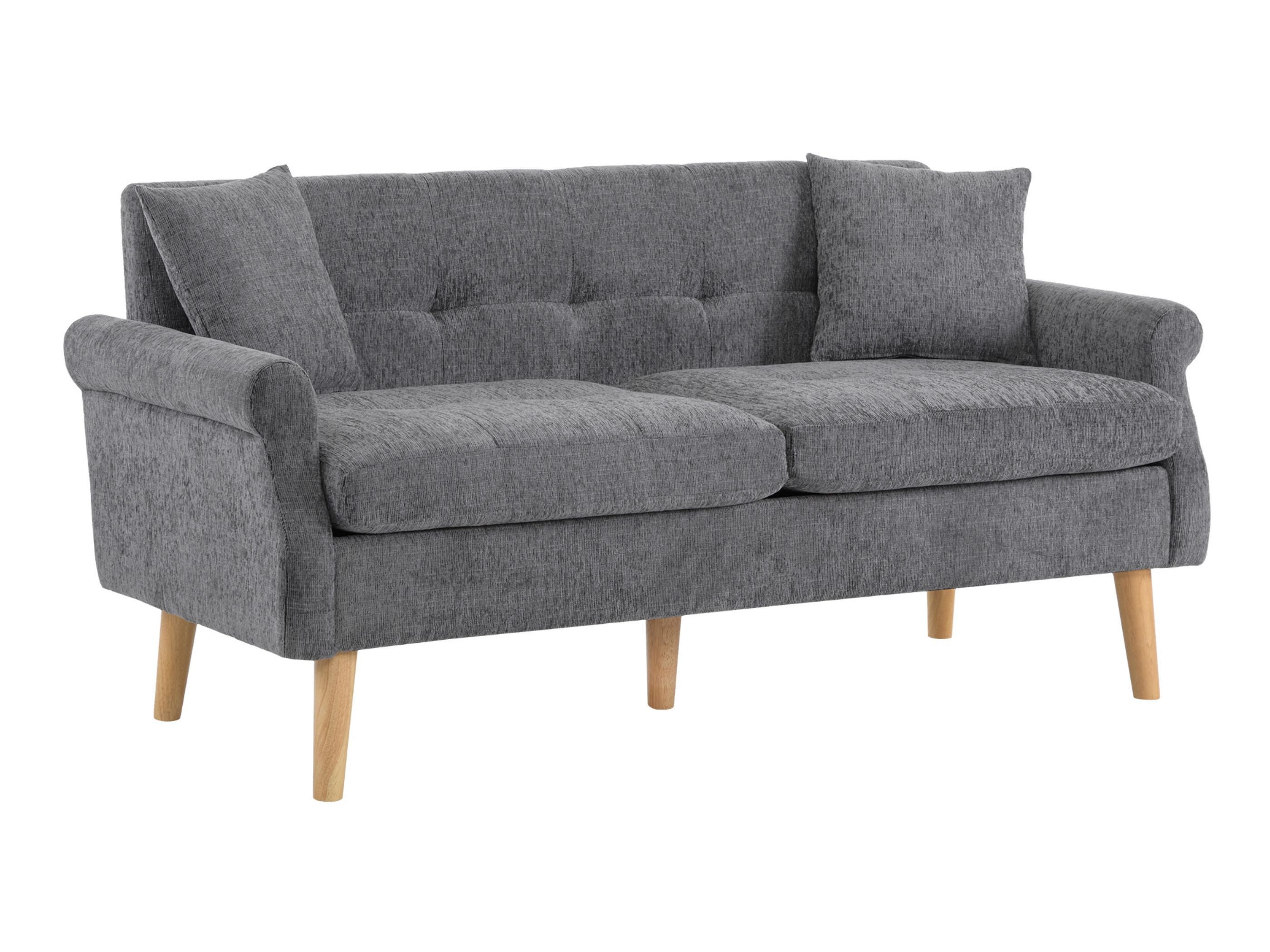 SeedWave Sofa 2-Sitzer-Sofa aus Chenille mit 15cm dicken Polstern, 2 Chenille-Kissen, Leichtem Design und Modernem Minimalistischem Stil