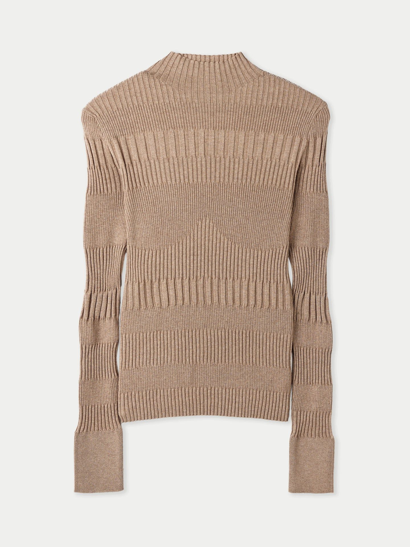 GOBI Cashmere Stehkragenpullover Hochgeschlossener Rippenpullover aus Baumwoll-Seiden-Kaschmir-Mischung