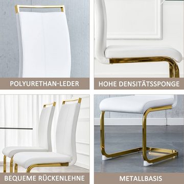 PFCTART Esszimmerstuhl 4 Set, Golden verchromtes Metallgestell,Wasserdichter Stuhl (4 St)
