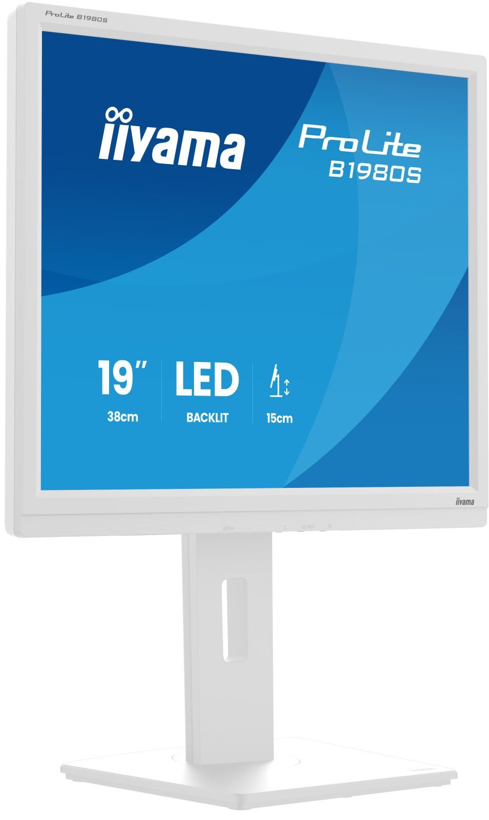 Iiyama ProLite B1980S-W1 - LED - 48 cm (19) TFT-Monitor (1280 x 1024 px, SVGA, 3 ms Reaktionszeit, 75 Hz, TN, Lautsprecher, HDCP, Pivot, Höhenverstellbar)