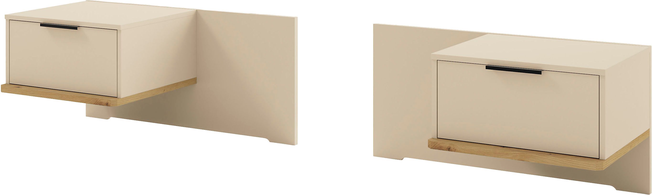 Musterring Nachtschrank Isabelle (Wird als Paar geliefert) Set bestehend aus 2 Konsolen, Unterboden in Eiche, B90 x H43 x T47 cm