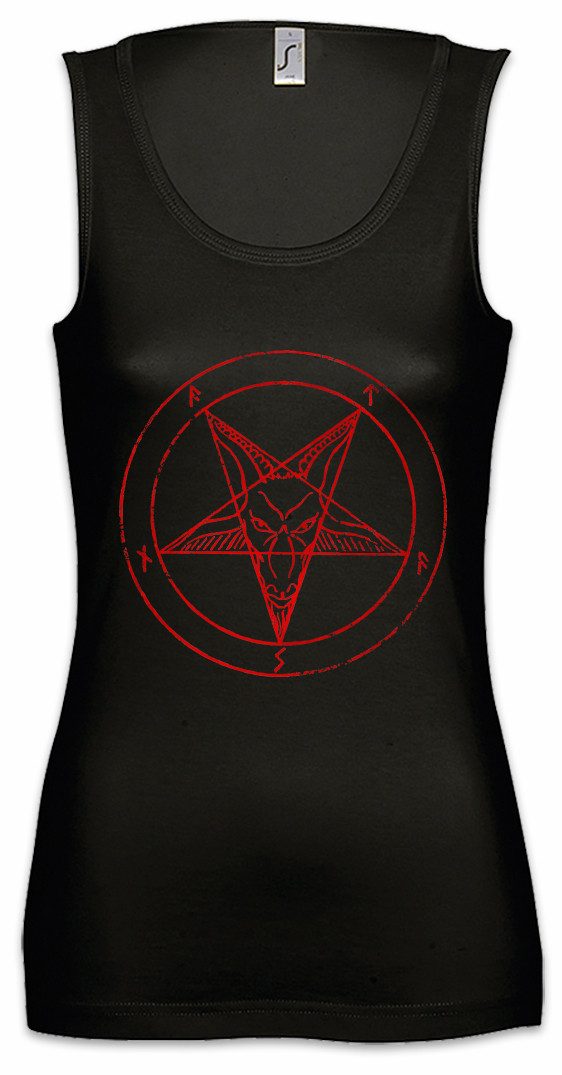Urban Backwoods Tanktop Baphomet Pentagram Sign Ärmelloses Damen T-Shirt Shirt Aleister Satan Pentagramm Satanic Circle 666