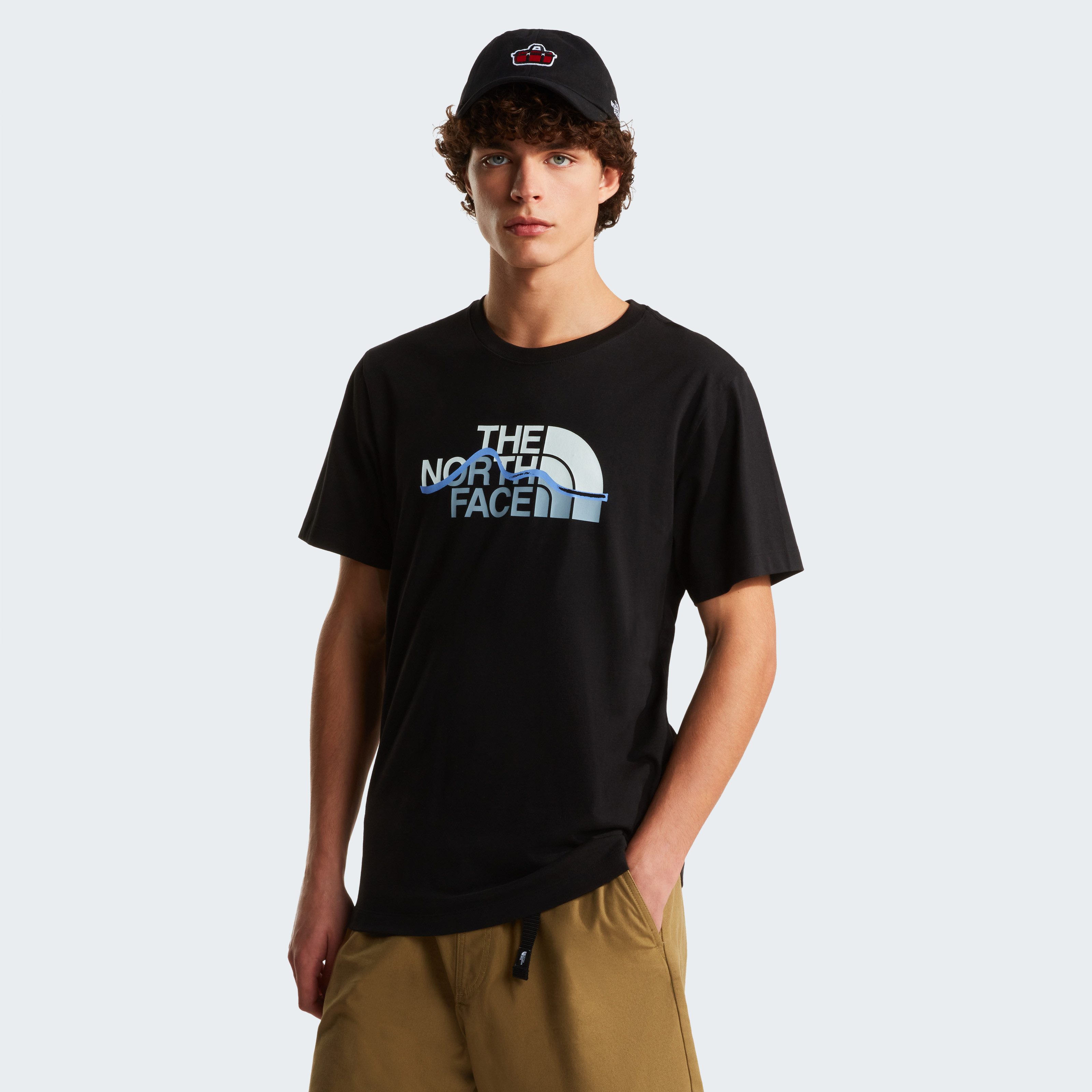 The North Face T-Shirt M MOUNTAIN LINE REGULAR SHORT SLEEVE TEE normale Passform, Kurzarm, für sportliche Aktivitäten und Outdoor
