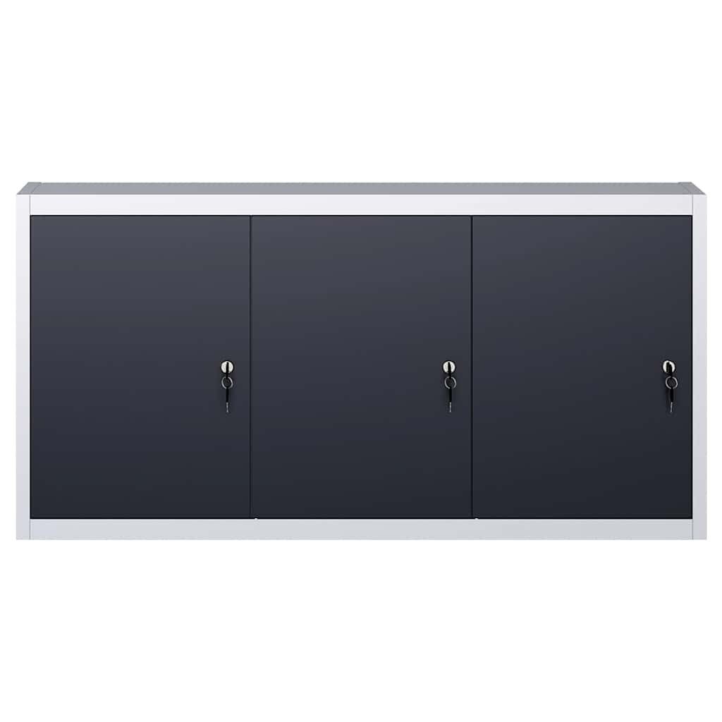 vidaXL Werkzeugbox Wand-Werkzeugschrank Industriedesign Metall Grau und Schwarz (1 St)