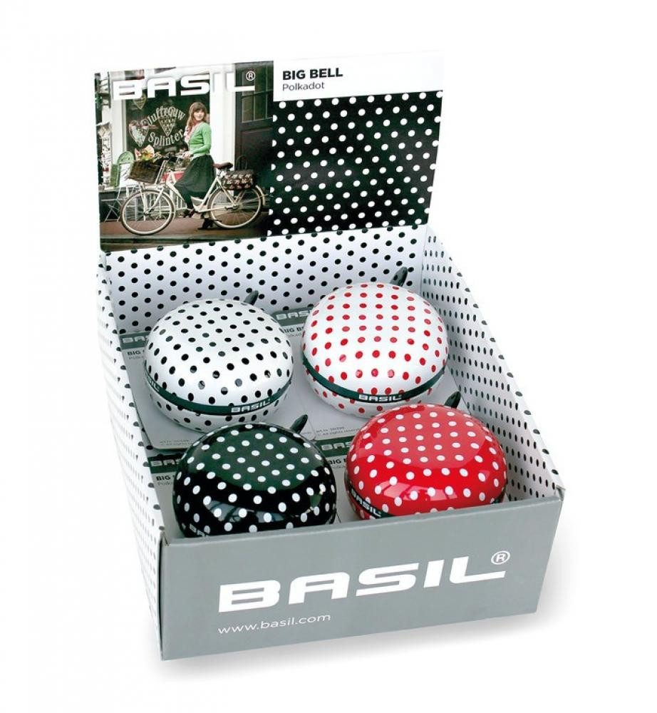 Basil Fahrradklingel Basil Big Bell Polkadot POS Verpackung 4 Stk.