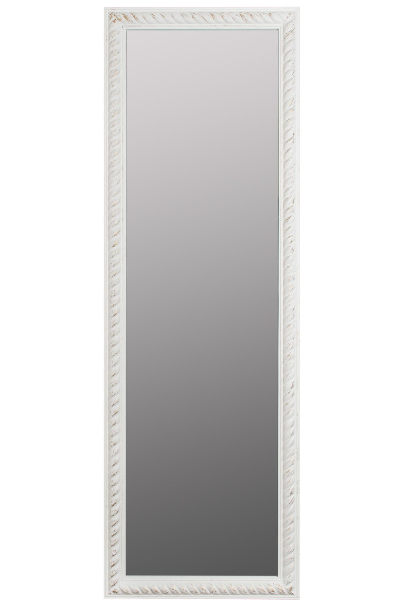 elbmöbel Wandspiegel »Wandspiegel Spiegel Badezimmerspiegel«, Wandspiegel:  Kordelrahmen 62x187x7 cm holz weiß vintage