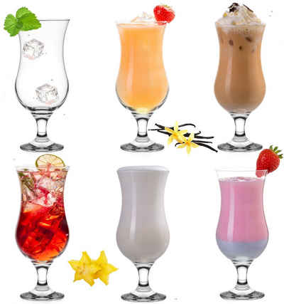 PLATINUX Cocktailglas »Cocktailgläser«, Glas, 400ml (max. 470ml) Set (6-Teilig) Longdrinkgläser Partygläser Milkshake Glas Groß