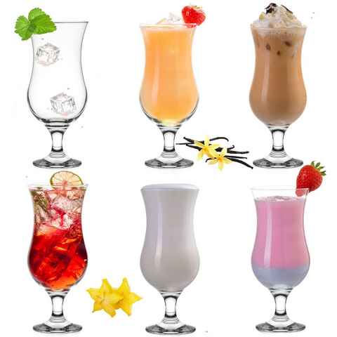 PLATINUX Cocktailglas Cocktailgläser Klar, Glas, 400ml (max. 470ml) Longdrinkgläser Partygläser Milkshake Hurricane