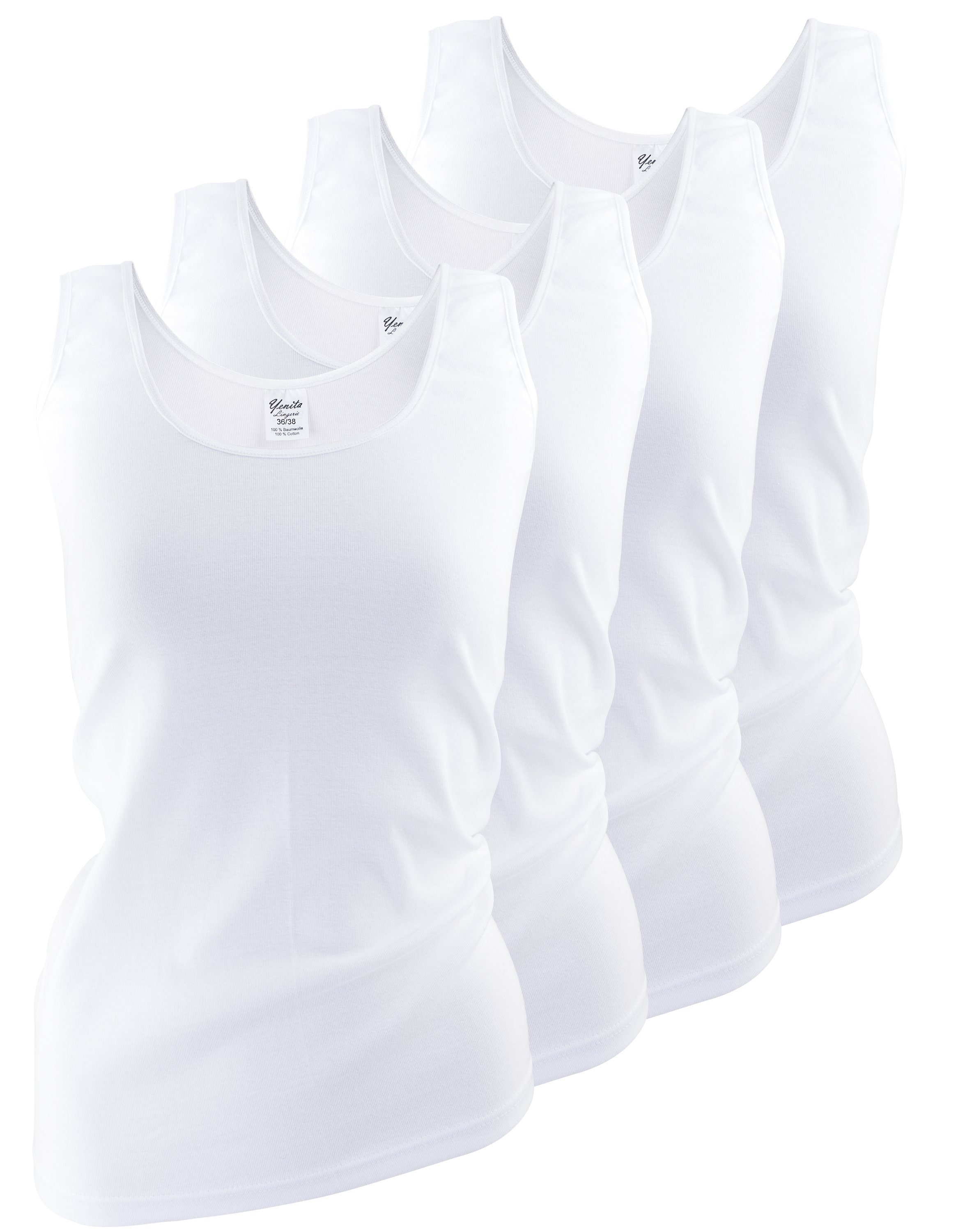 Wäsche/Bademode Unterhemden Yenita® Unterhemd (4 Stück), mit Satinband Einfassung