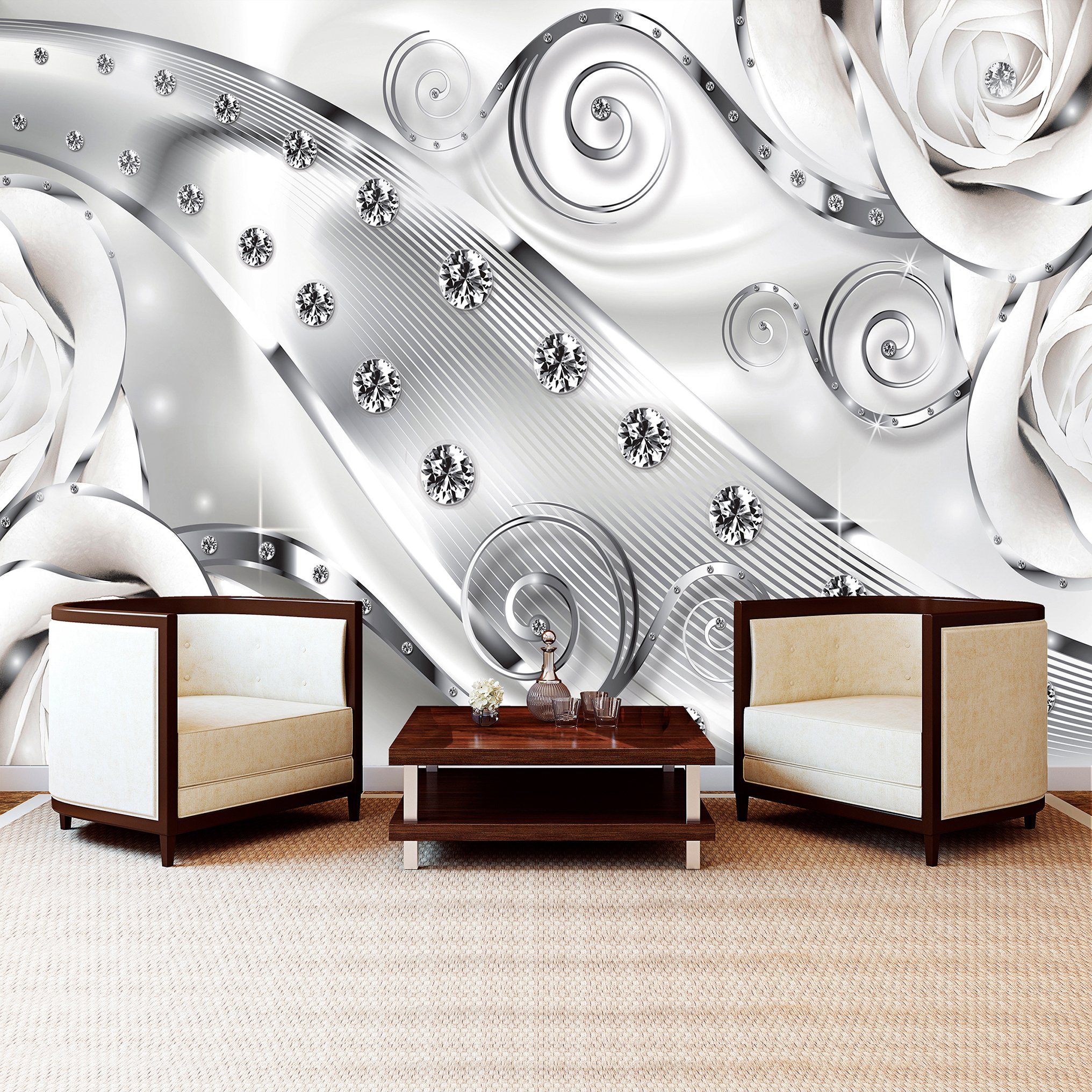 3D Diamant Blumen Muster 854 Tapete Wandgemälde Tapete Tapeten Bild Familie DE 