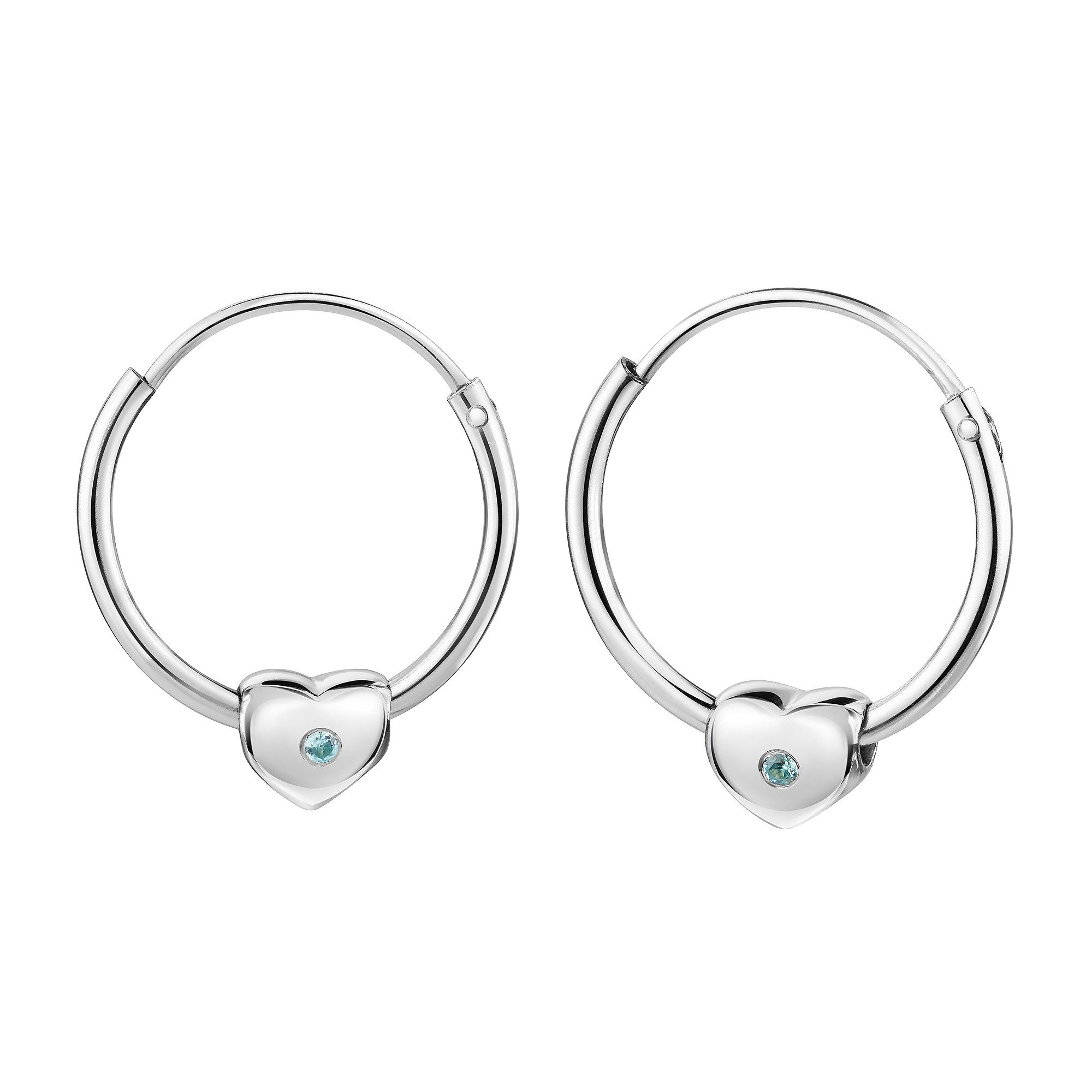 Zeeme Paar Creolen 925/- Sterling Silber Zirkonia blau