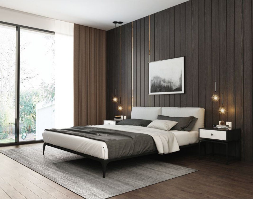 Hotel Bett, Designer Polster Bett Luxus Design JVmoebel Doppel Betten Polsterbett