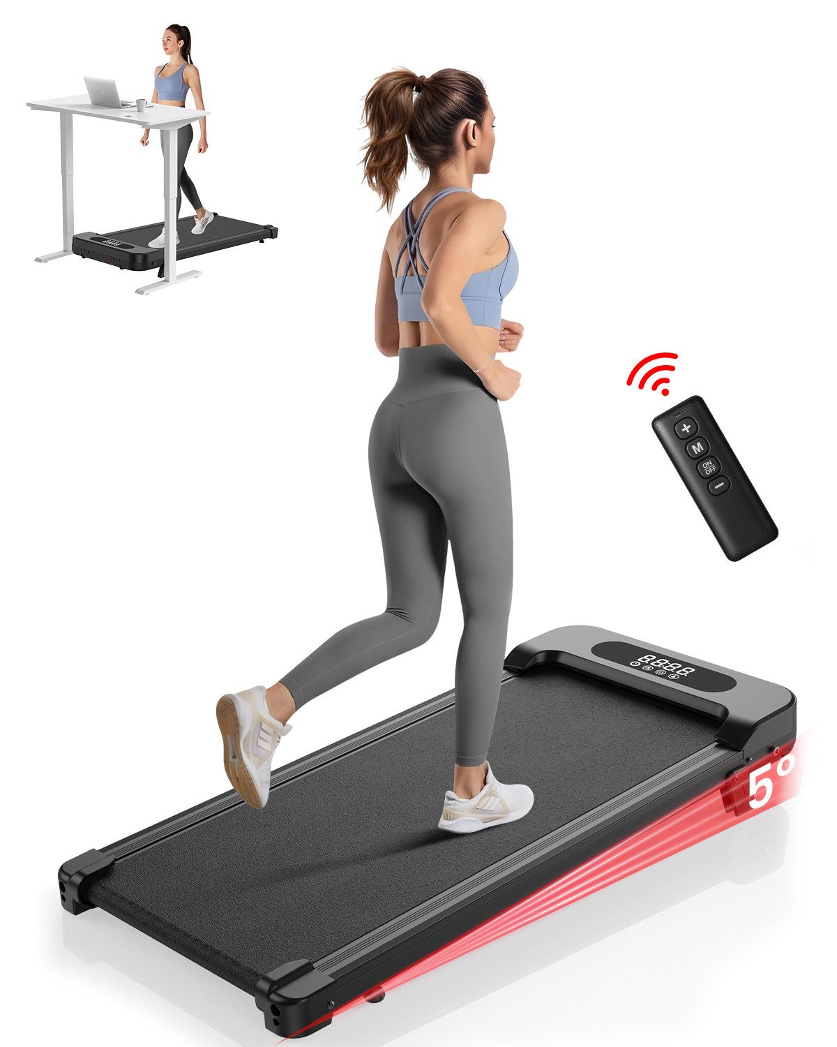 Laufband Klappbare Laufbänder 4 in 1 - Laufband mit 5% Steigung