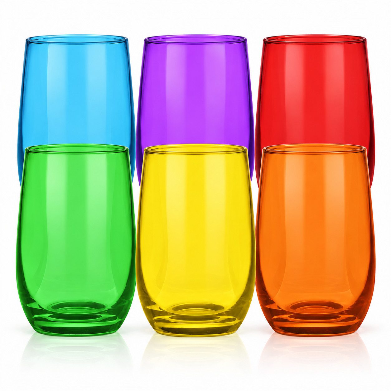 Sendez Gläser-Set 6 Bunte Trinkgläser 420ml Saftgläser Cocktailgläser Longdrinkgläser