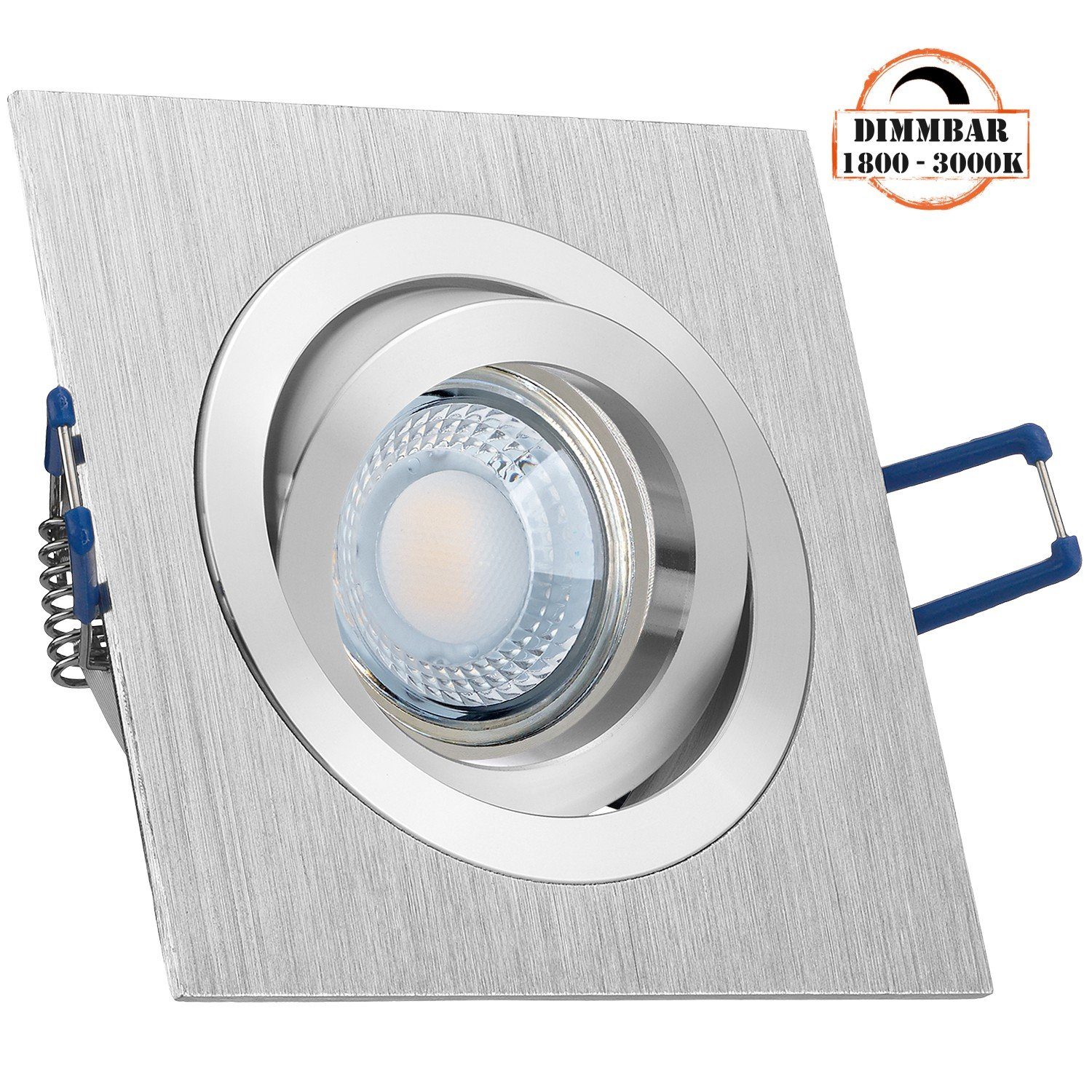 LEDANDO Set Einbaustrahler extra aluminium LED v 5W LED LED Einbaustrahler flach mit in gebürstet