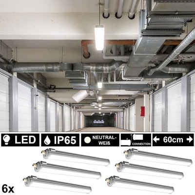 8 x LED 48W Wannen Leuchten Feucht Raum Röhren Keller Garagen Industrie Lampen 