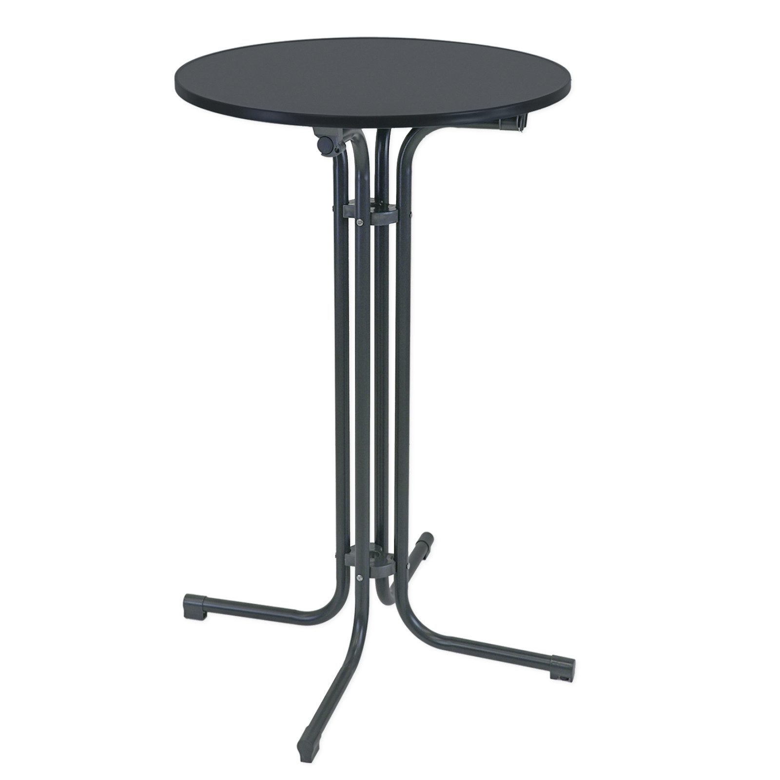 TRUTZHOLM Stehtisch klappbar Ø 70 cm Höhe 110 cm Stahl Gastrotisch Bistrotisch Anthrazit (1er)
