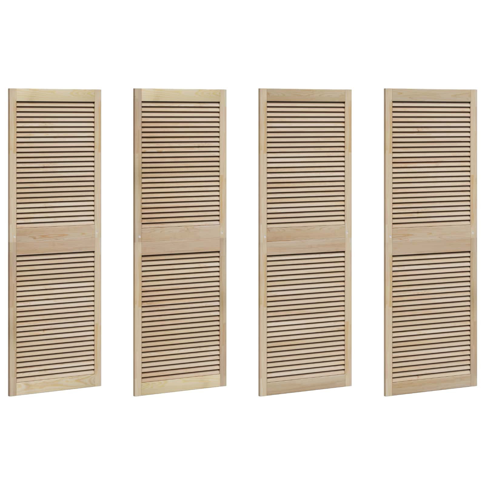 vidaXL Schranktür Schranktür 4 pcs Natur 170 x 2,1 x 59,5 cm Massives Kiefernholz (4 St)
