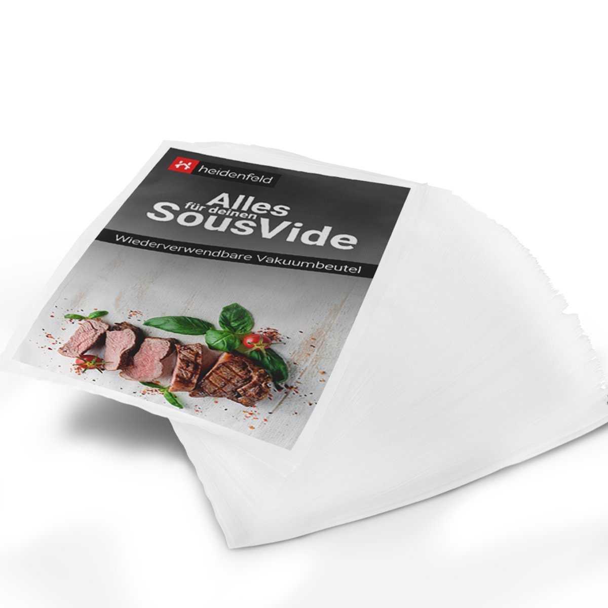 Heidenfeld Vakuumierbeutel Vakuumbeutel 25 x 30 cm - Vakuumiererbeutel - 100/200 Beutel, Folienbeutel für Lebensmittel - Folienschweißgerät - Sous Vide