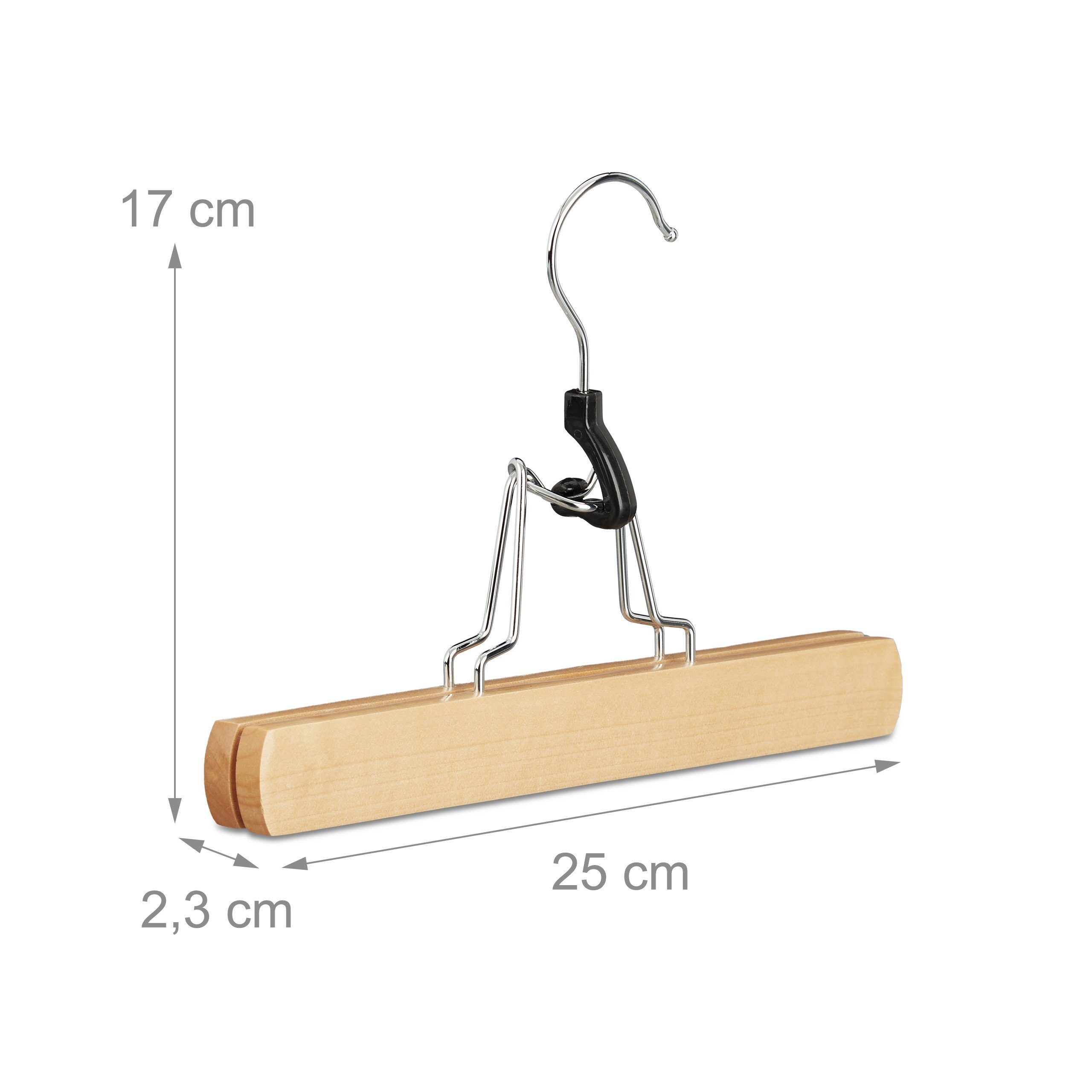 relaxdays Kleiderbügel x Hosenspanner 96 Holz