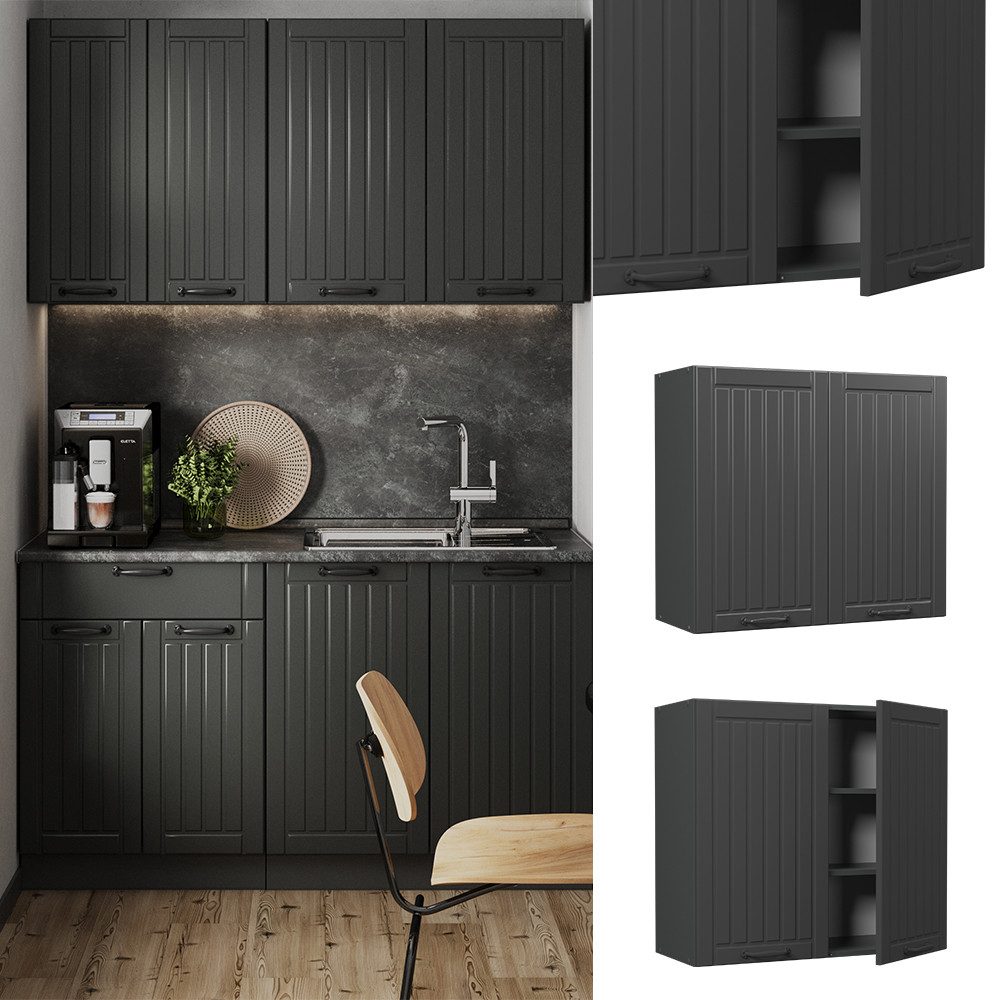 Vicco Glashängeschrank Fame-Line, Dunkelgrau/Anthrazit, 80 cm günstig online kaufen