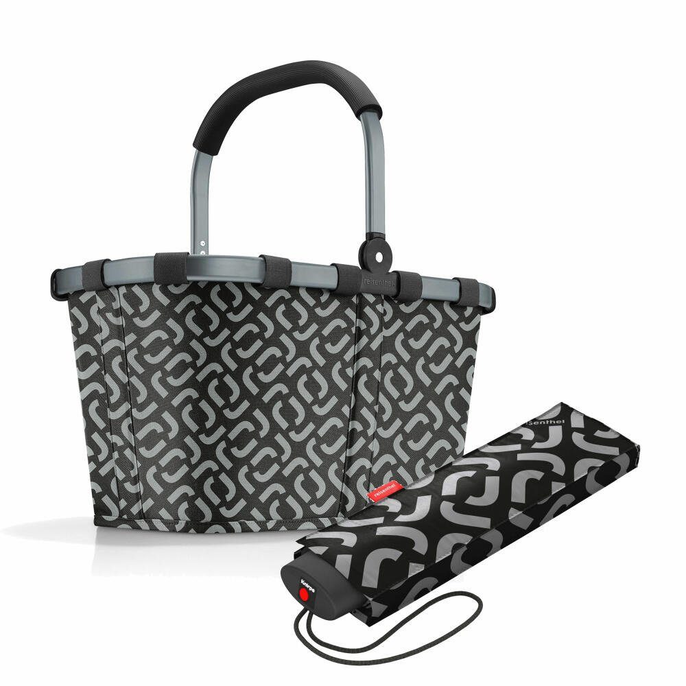 REISENTHEL® Einkaufskorb carrybag Set Frame Signature Black, mit umbrella  pocket mini