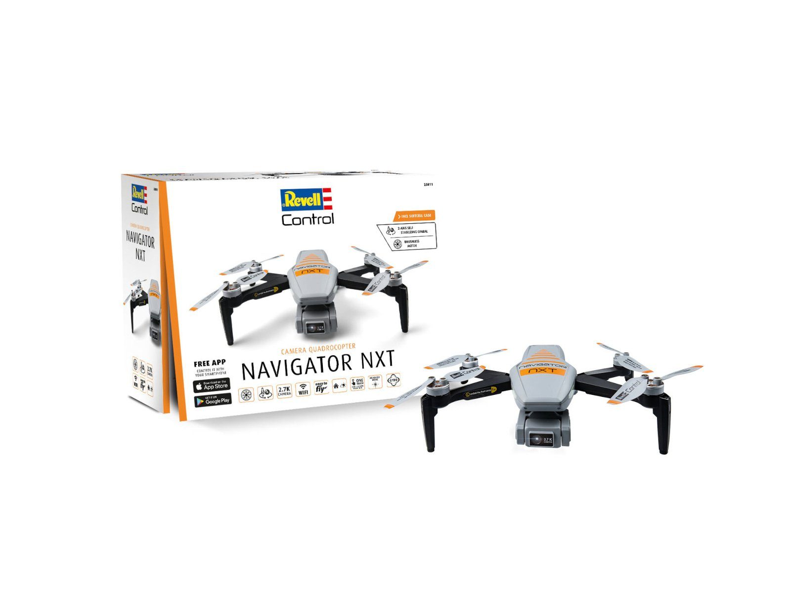 Revell® Spielzeug-Hubschrauber RC "Quadrocopter Navigator NXT" 2.7K Kamera 30 Minuten Flugzeit