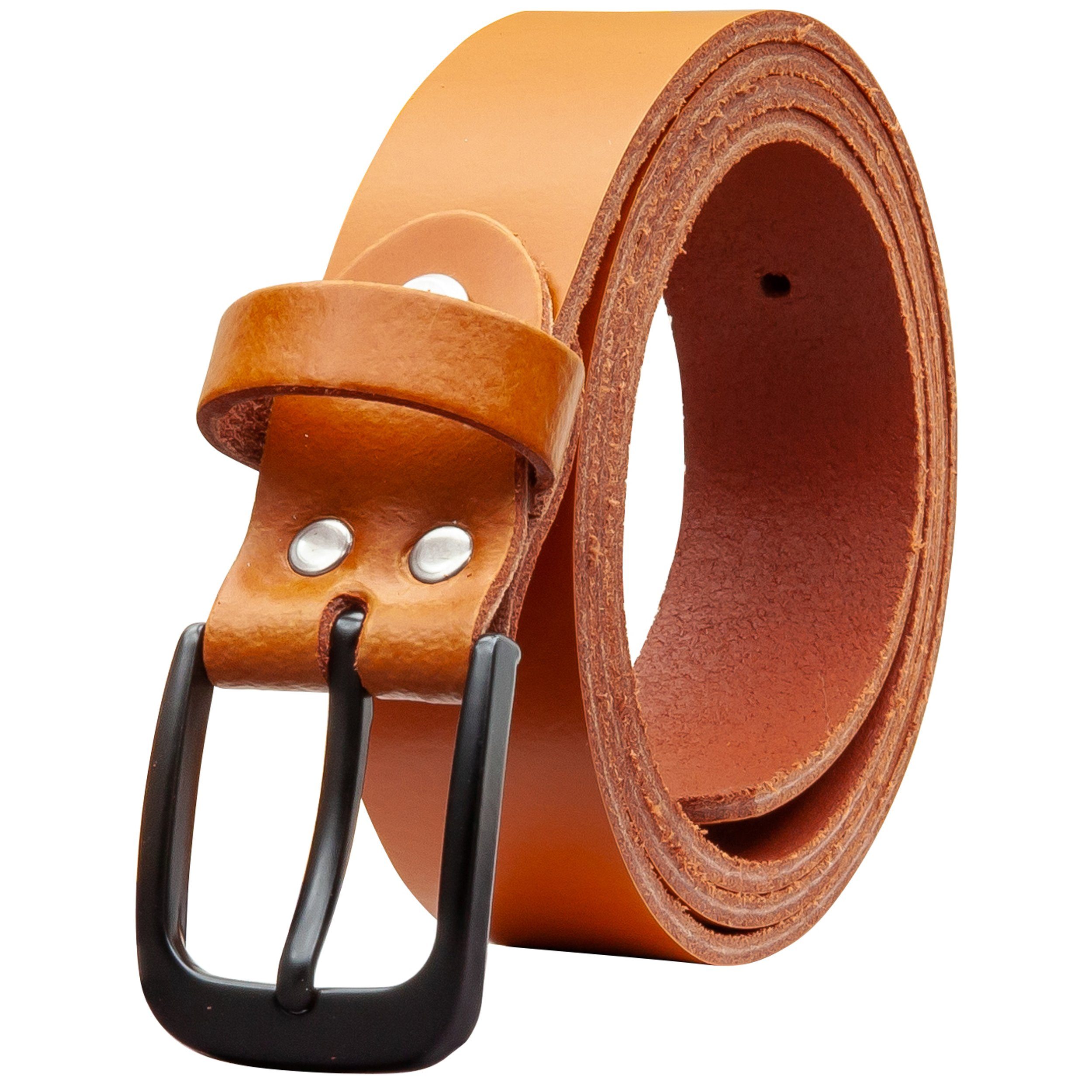 COLOGNEBELT Ledergürtel OM318-PL-Cognac MADE IN GERMANY, Cognac Kürzbar, 100 % Echtleder, Aus einem Stück, Unisex