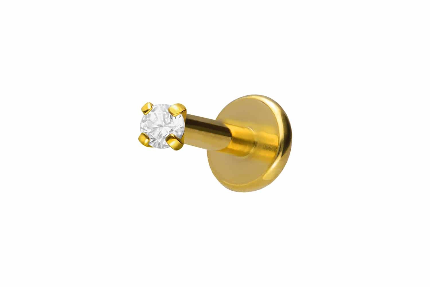 PIERCINGLINE Piercing-Set Titan Labret mit Innengewinde EINGEFASSTER KRISTALL (Labrets, 1-tlg)