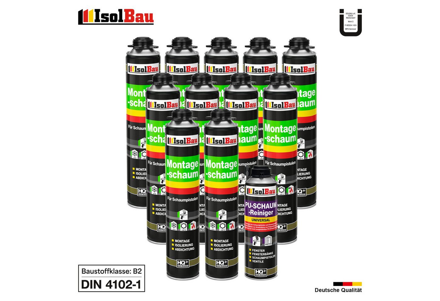 Thumbnail - None Fenster SET Pistolenschaum 11 x 750 ml Bauschaum Montageschaum Reiniger