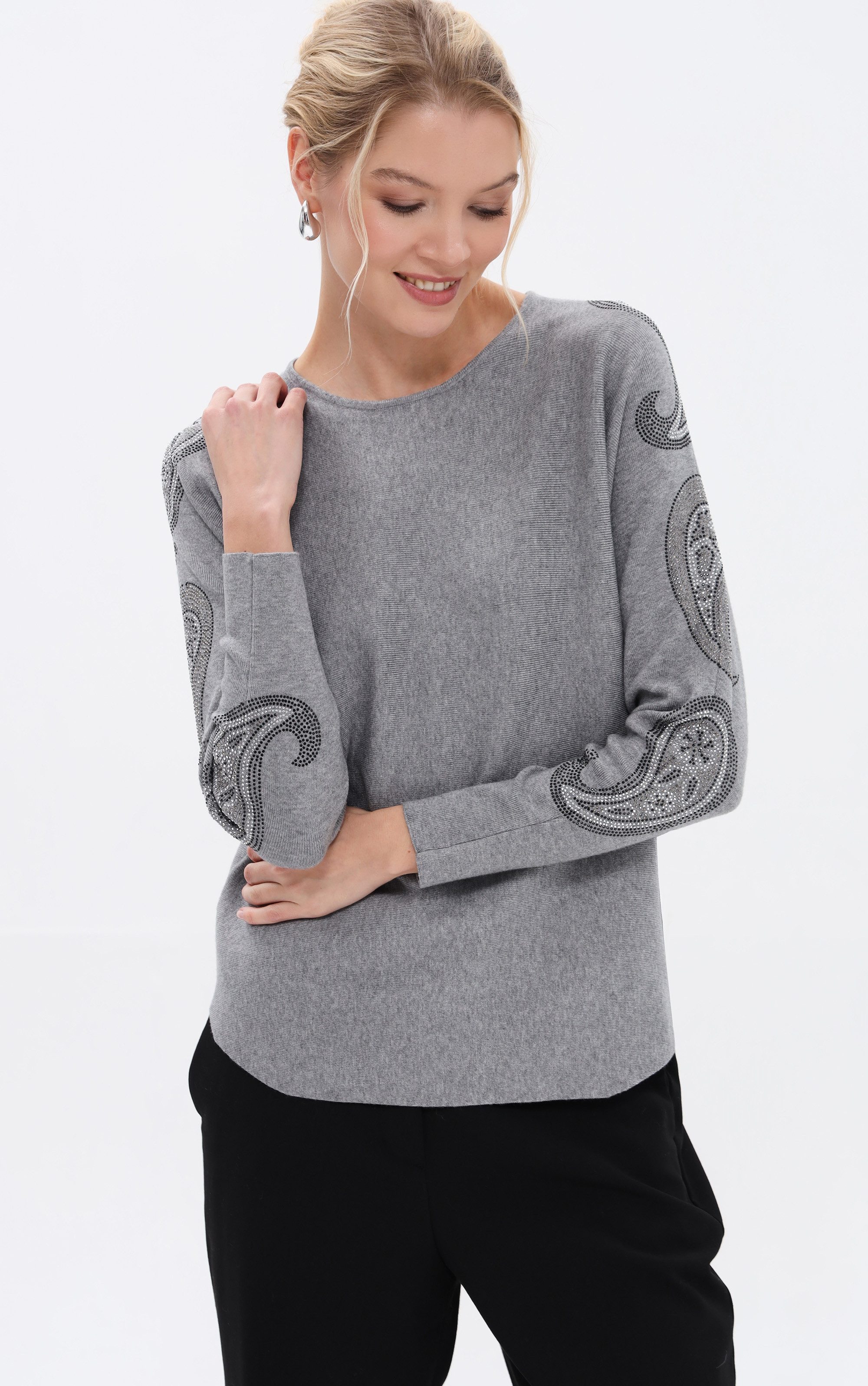 Passioni Strickpullover mit Paisley-Design günstig online kaufen