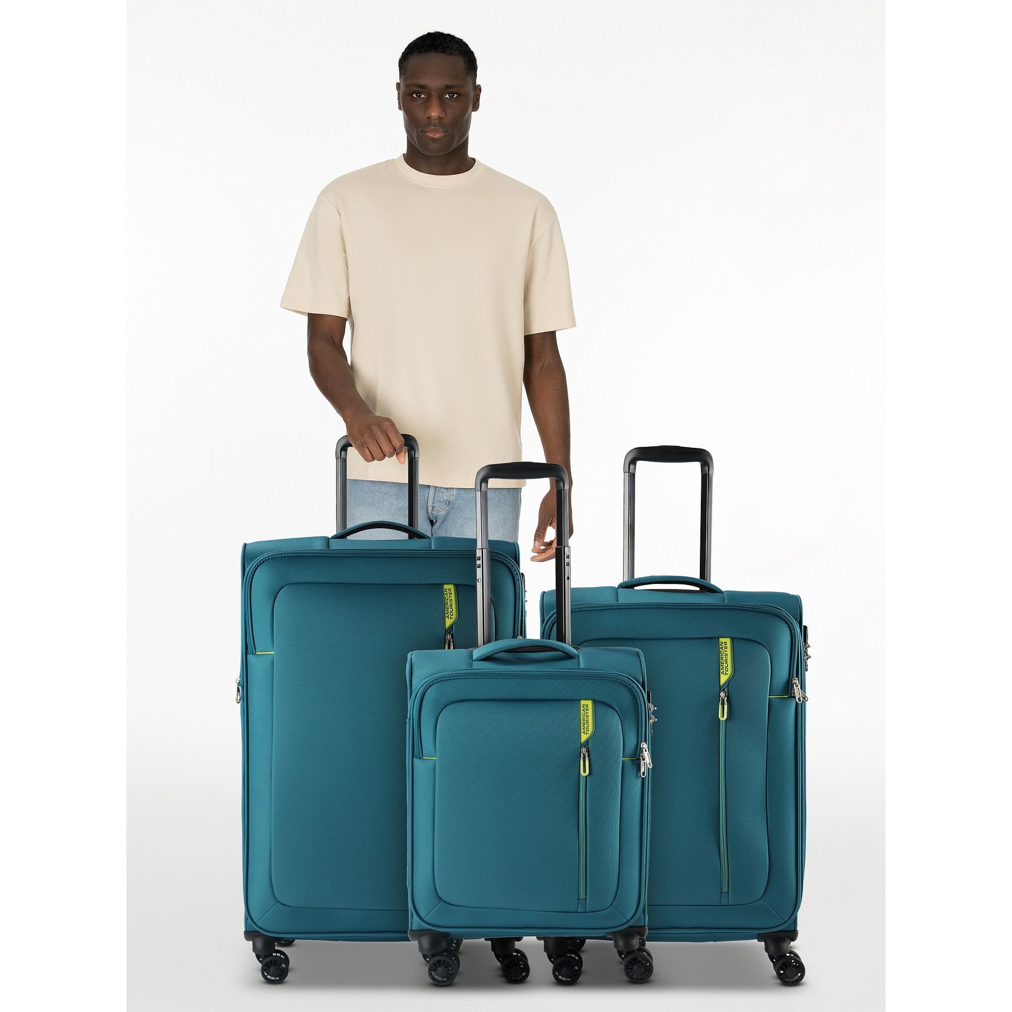 American Tourister® Trolleyset Nitestream, 4 Rollen, (3-teilig, 3 tlg), Polyester