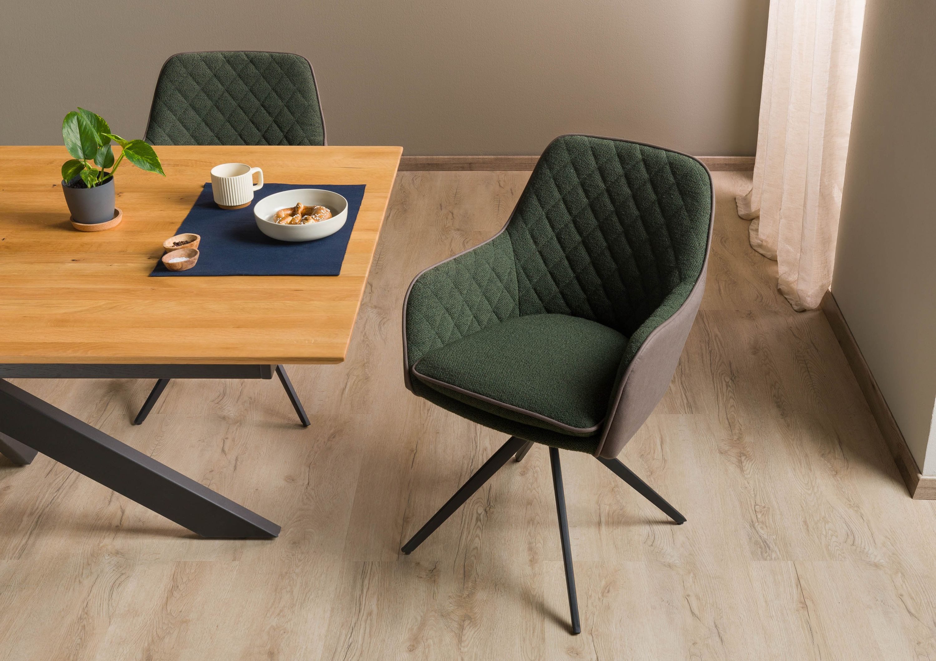 Massivmoebel24 Polsterstuhl POLSTERSTÜHLE, drehbar 55x60x86 dunkelgrau günstig online kaufen