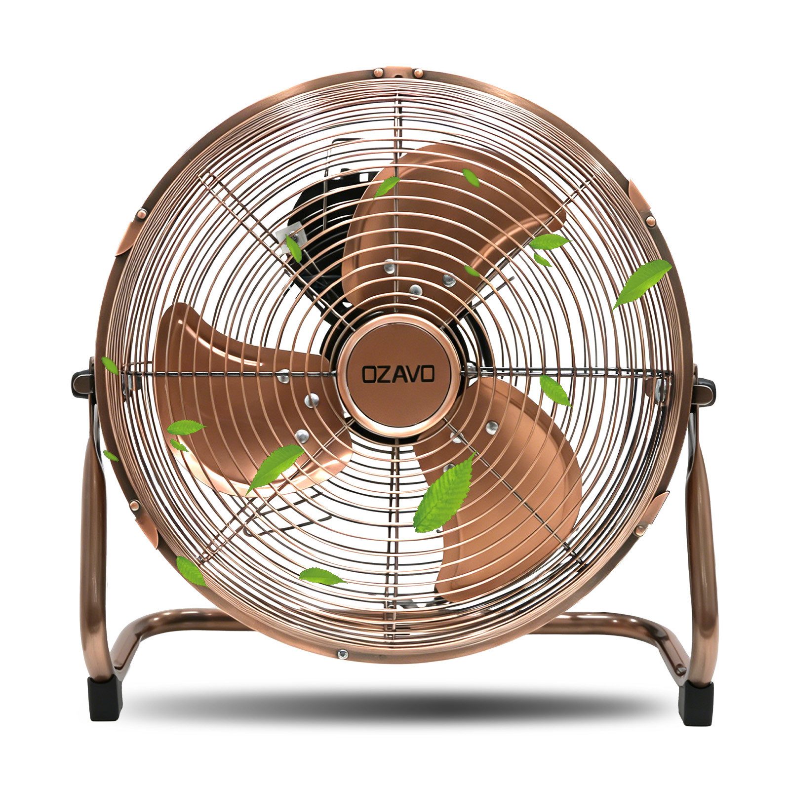 OZAVO Bodenventilator OZ270GD-272GD Ø35/ 45cm 50/80W 110° neigbarer, 3 Stufen Windmaschine Lüfter Standventilator Ventilator
