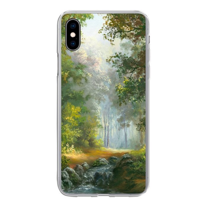MuchoWow Handyhülle Wald - Ölgemälde - Sommer Handyhülle Apple iPhone Xs Smartphone-Bumper Print Handy