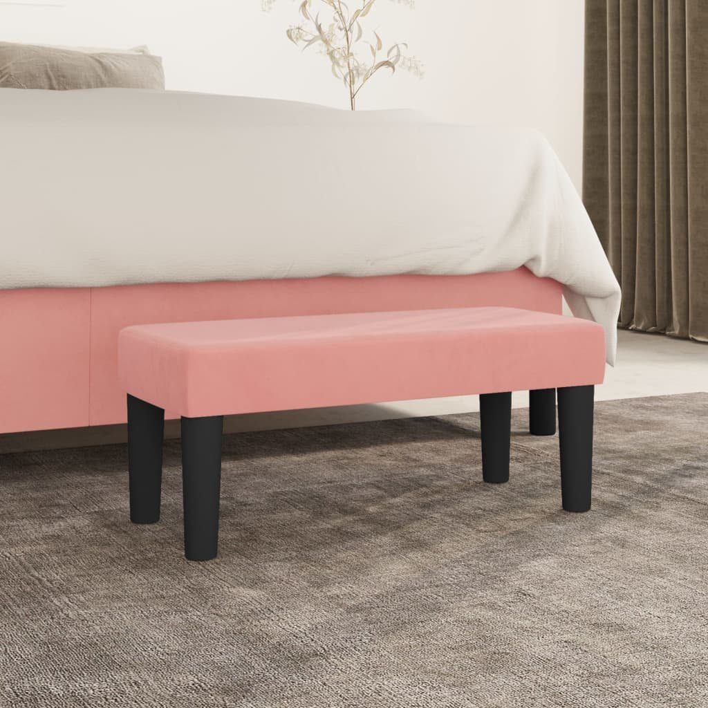 furnicato Sitzbank aus Samt in Rosa 70 x 30 x 30 cm (1-St), Gepolsterte Sitzbank mit Schaumstofffüllung als bequeme Bettbank