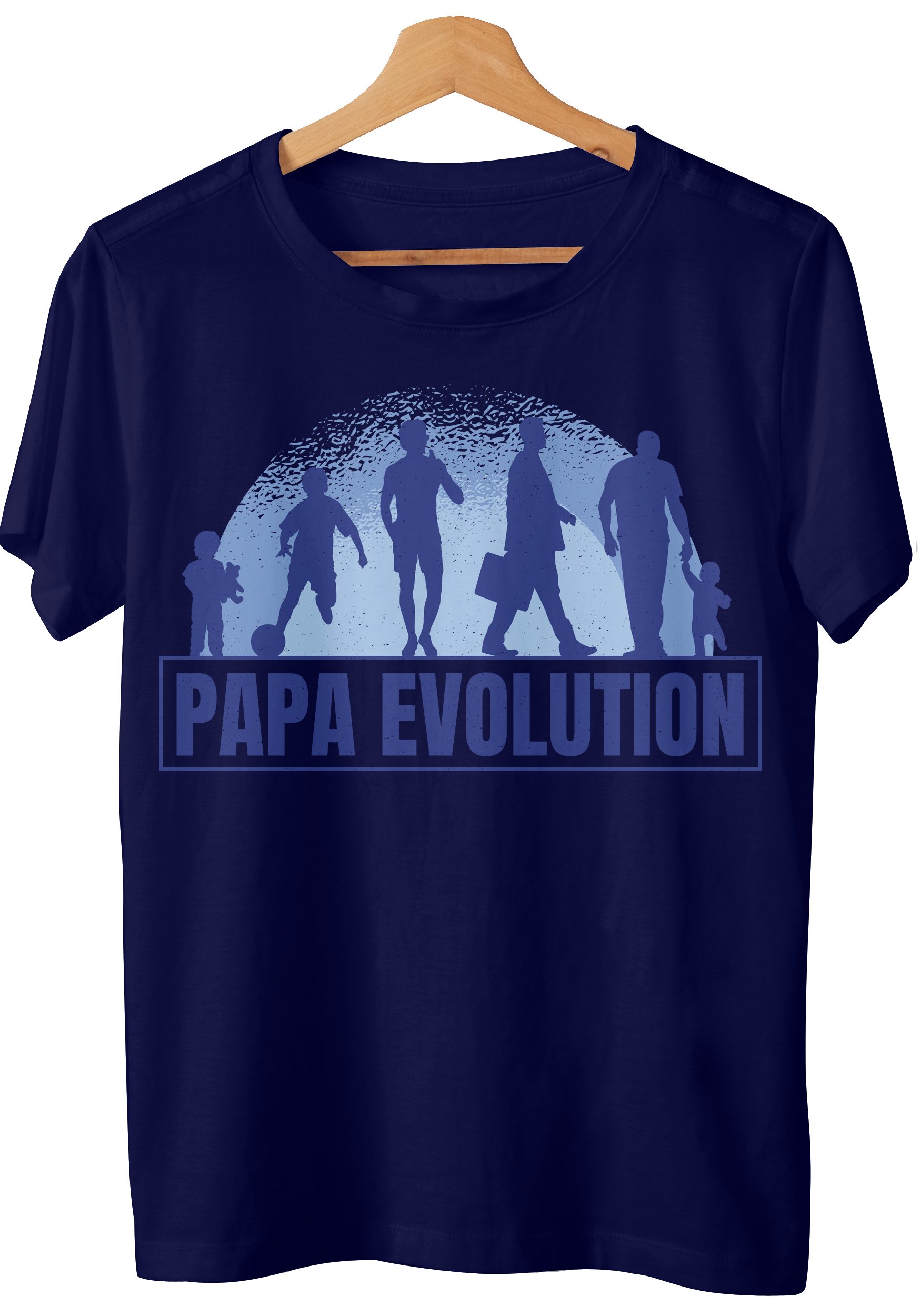 Shirt Art Navyblau Papa Vater T-Shirt Papa Detail Dad & zum Vatertag Geschenk Evo Evolution