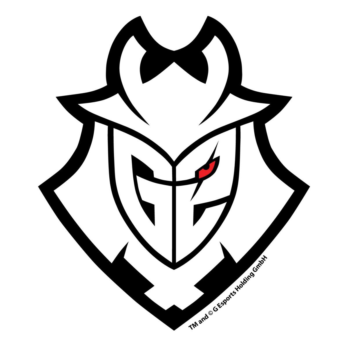 Spreadshirt Aufkleber G2 Esports Logo Schwarz Linien Sticker Aufkleber